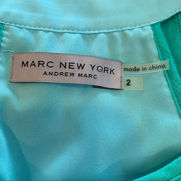 Marc New York Aqua Ruffle Dress Size 2 - Picture 5 of 9
